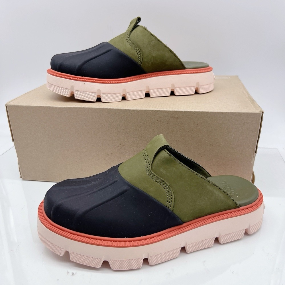 SOREL Rein CB Women's Clog Mules Casual Shoes Green Black EU 37.5 US 6.5 - Picture 4 of 13